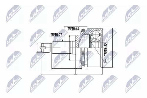 Front Outer NTY Cv Joint & Boot Kit