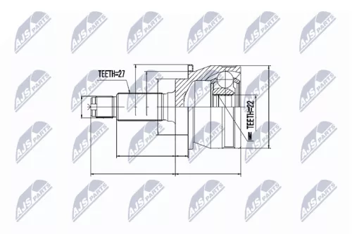NTY NTY NPZ-SB-018 Outer NTY Cv Joint & Boot Kit 