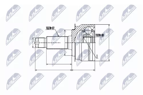 NTY NTY NPZ-SB-024 Front Left Front Right NTY Cv Joint & Boot Kit 