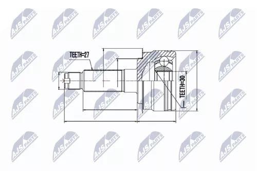 NTY NTY NPZ-SB-025 Outer Rear NTY Cv Joint & Boot Kit 