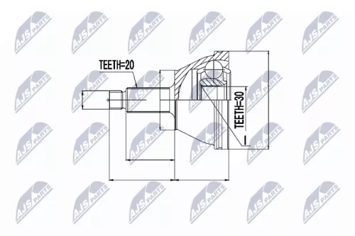 NTY NTY NPZ-SK-003 Outer NTY Cv Joint & Boot Kit 