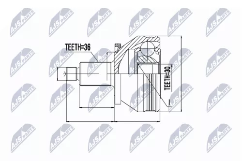Front Left Front Right Inner NTY Cv Joint & Boot Kit