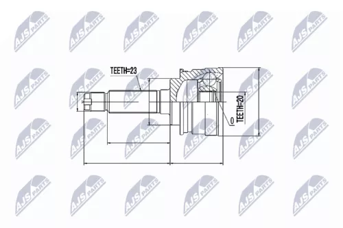 NTY NTY NPZ-SU-012 Outer NTY Cv Joint & Boot Kit 