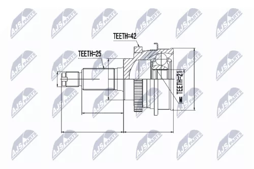 NTY NTY NPZ-SU-013 Front Left Front Right NTY Cv Joint & Boot Kit 