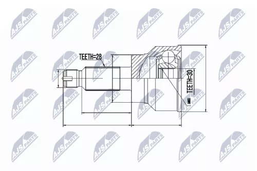 NTY NTY NPZ-SU-020 Outer Front NTY Cv Joint & Boot Kit 