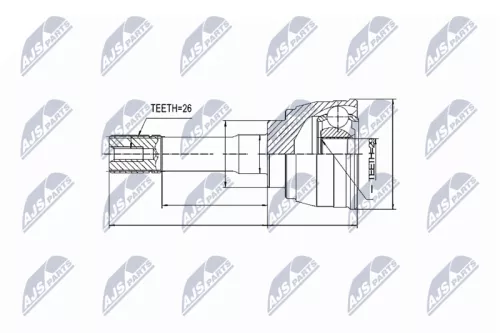 NTY NTY NPZ-SU-027 Outer NTY Cv Joint & Boot Kit 