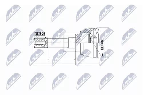 NTY NTY NPZ-SU-030 Front Outer NTY Cv Joint & Boot Kit 