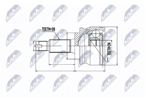 NTY NTY NPZ-SU-032 Rear Left Rear Right NTY Cv Joint & Boot Kit 