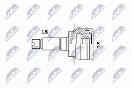NTY NTY NPZ-SU-036 Front Left Front Right NTY Cv Joint & Boot Kit 