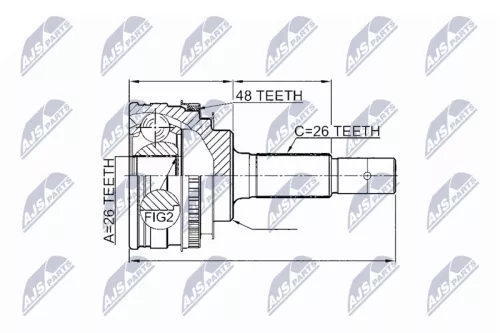 NTY NTY NPZ-TY-003 Rear Left Rear Right NTY Cv Joint & Boot Kit 
