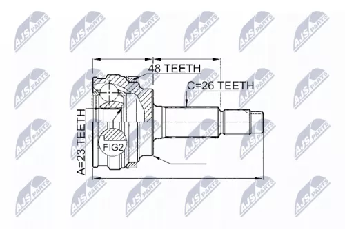 NTY NTY NPZ-TY-004 Front Left Front Right NTY Cv Joint & Boot Kit 