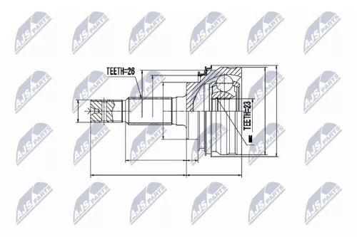 NTY NTY NPZ-TY-005 Outer NTY Cv Joint & Boot Kit 