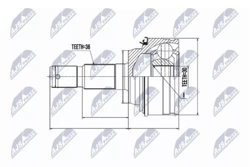 NTY NTY NPZ-TY-011 Outer Front NTY Cv Joint & Boot Kit 