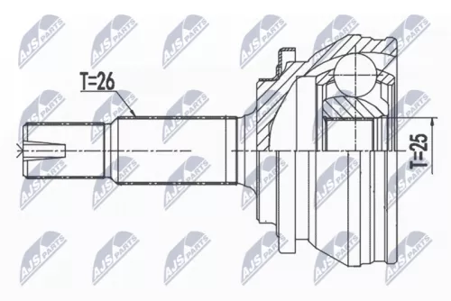 Front Outer NTY Cv Joint & Boot Kit