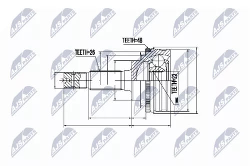 NTY NTY (NPZ-TY-016) Outer NTY Cv Joint & Boot Kit 