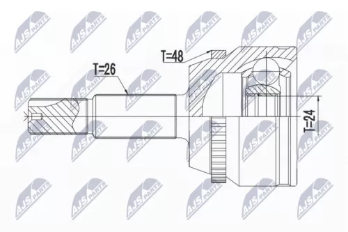 NTY NTY NPZ-TY-017 Outer Front Left Front Right NTY Cv Joint & Boot Kit 