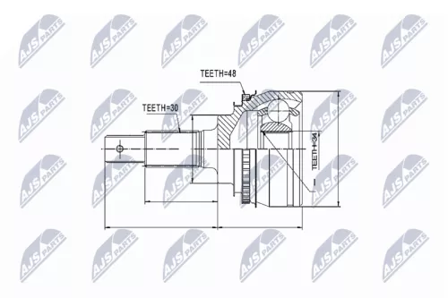 NTY NTY NPZ-TY-029 Front Left Front Right NTY Cv Joint & Boot Kit 