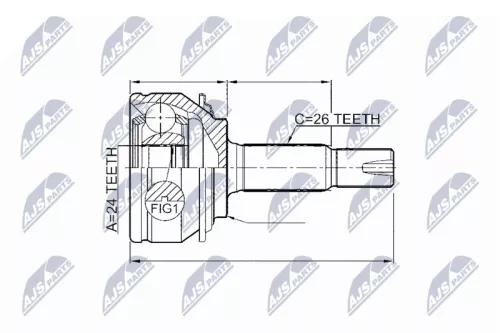 NTY NTY NPZ-TY-065 Front Left NTY Cv Joint & Boot Kit 
