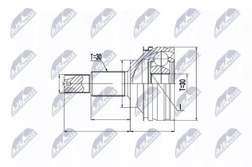 NTY NTY NPZ-TY-074 Front Right NTY Cv Joint & Boot Kit 