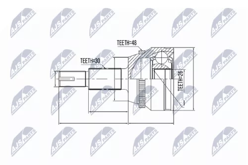 NTY NTY NPZ-TY-077 Outer Front NTY Cv Joint & Boot Kit 