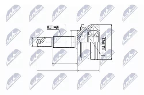 NTY NTY NPZ-TY-079 Front Left Front Right NTY Cv Joint & Boot Kit 
