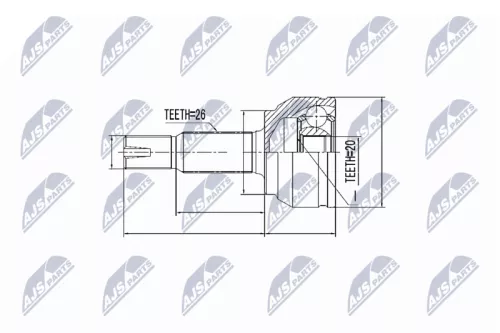 NTY NTY NPZ-TY-087 Front Right NTY Cv Joint & Boot Kit 