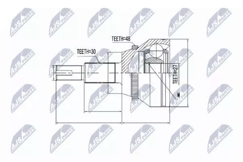 NTY NTY NPZ-TY-091 Front Outer NTY Cv Joint & Boot Kit 