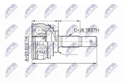 NTY NTY NPZ-TY-092 Outer NTY Cv Joint & Boot Kit 