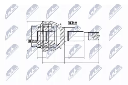 NTY NTY NPZ-TY-095 Outer Rear NTY Cv Joint & Boot Kit 