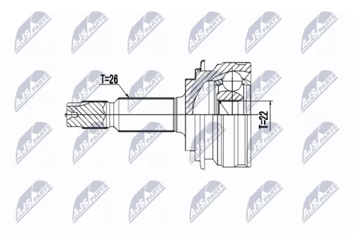 NTY NTY NPZ-TY-101 Outer Front NTY Cv Joint & Boot Kit 