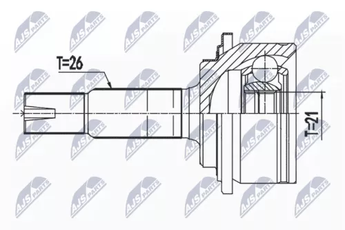 NTY NTY NPZ-TY-104 Front Left NTY Cv Joint & Boot Kit 