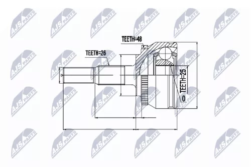 NTY NTY NPZ-VV-001 Outer NTY Cv Joint & Boot Kit 