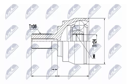 NTY NTY NPZ-VV-020 Front Left Front Right NTY Cv Joint & Boot Kit 