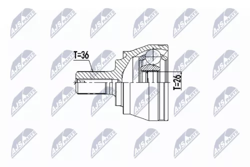 NTY NTY NPZ-VV-027 Front Outer NTY Cv Joint & Boot Kit 