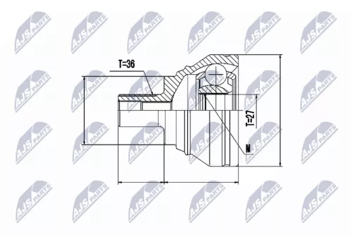 Front Outer NTY Cv Joint & Boot Kit