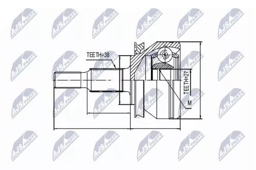 NTY NTY NPZ-VW-032 Outer NTY Cv Joint & Boot Kit 