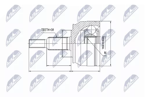 NTY NTY NPZ-VW-033 Outer NTY Cv Joint & Boot Kit 
