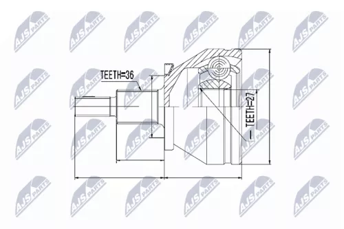NTY NTY NPZ-VW-036 Front Left Front Right NTY Cv Joint & Boot Kit 