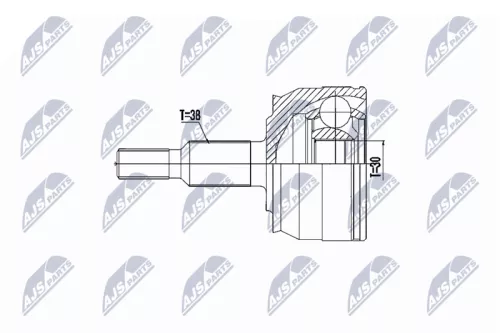 NTY NTY NPZ-VW-041 Front Left Front Right NTY Cv Joint & Boot Kit 