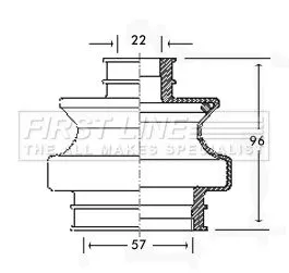 FIRST LINE FIRST LINE FCB2305  FIRST LINE Drive Shaft Cv Boot Kit 