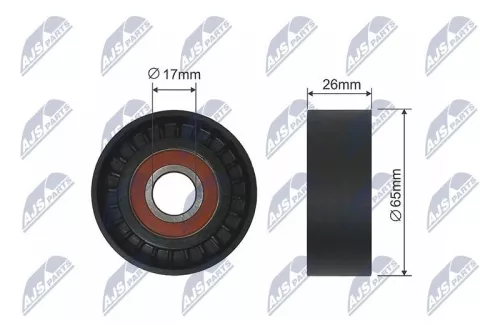 NTY NTY RNK-AR-001 Tensioner Pulley, V-ribbed belt 