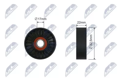NTY NTY RNK-AR-015 Tensioner Pulley, V-ribbed belt 