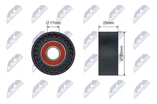 NTY NTY RNK-AR-018 Tensioner Pulley, V-ribbed belt 