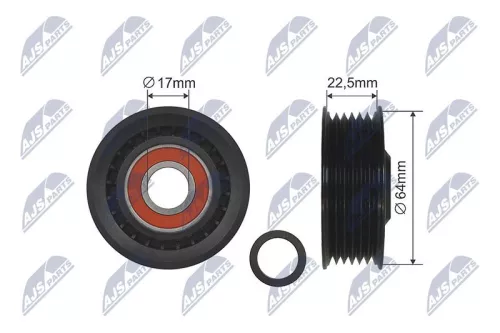 Deflection/Guide Pulley, V-ribbed belt