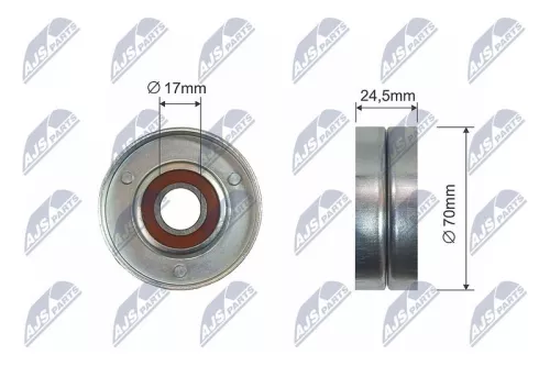 NTY NTY RNK-AU-002 Tensioner Pulley, V-ribbed belt 