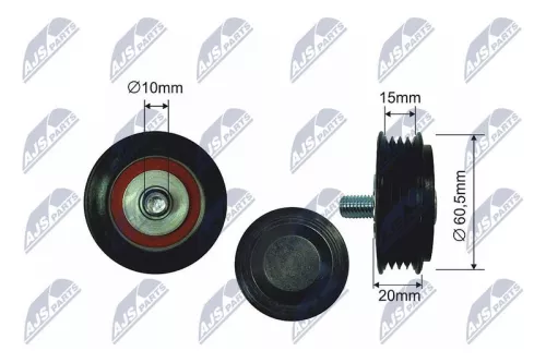 NTY NTY RNK-AU-006 Tensioner Pulley, V-ribbed belt 