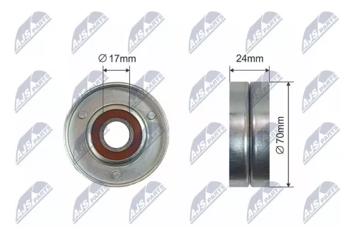 NTY NTY RNK-AU-008 Tensioner Pulley, V-ribbed belt 