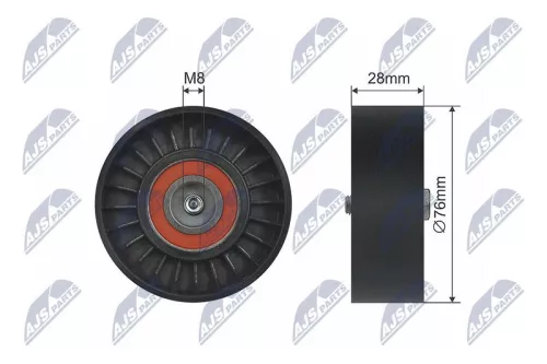 NTY NTY RNK-AU-009 Tensioner Pulley, V-ribbed belt 