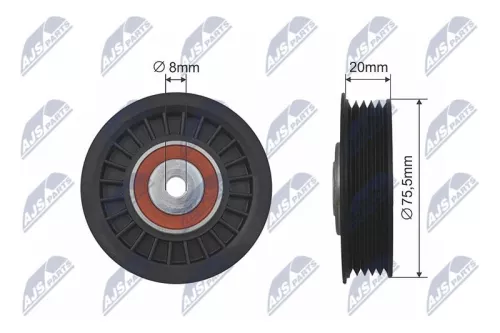 NTY NTY RNK-AU-010 Tensioner Pulley, V-ribbed belt 