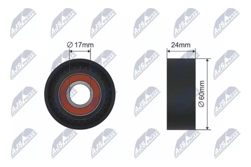 NTY NTY RNK-AU-015 Tensioner Pulley, V-ribbed belt 